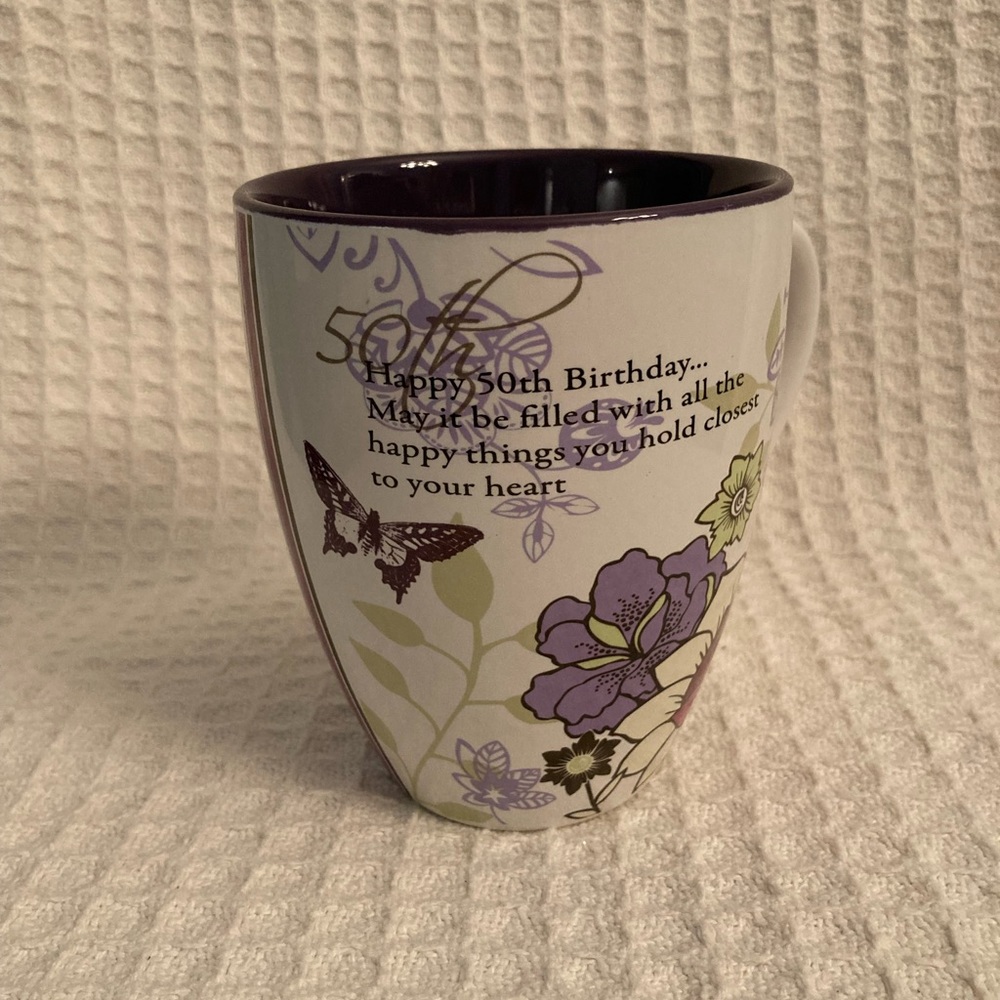Mark My Words 50th Oversized Floral Birthday Mug
